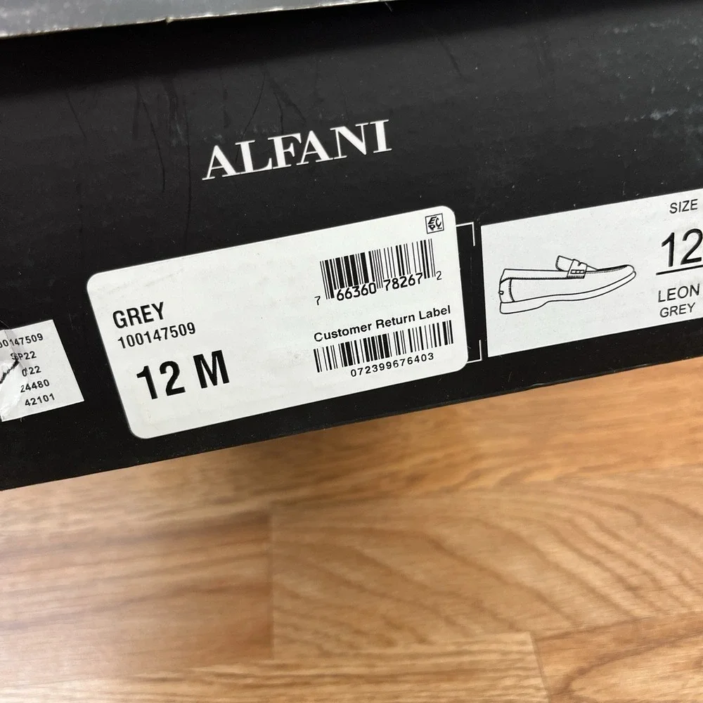 Alfani Leon‎ Loafers Men's Size 12 Grey Slip on NEW